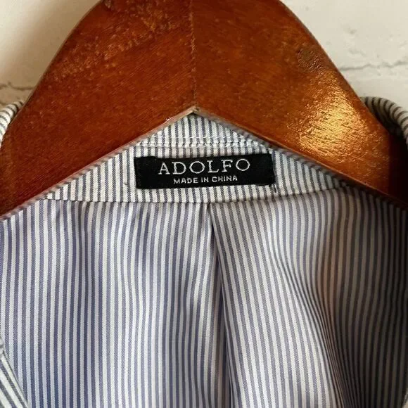 Adolfo Stripe Blue/White Men Blazer - Picture 4 of 14